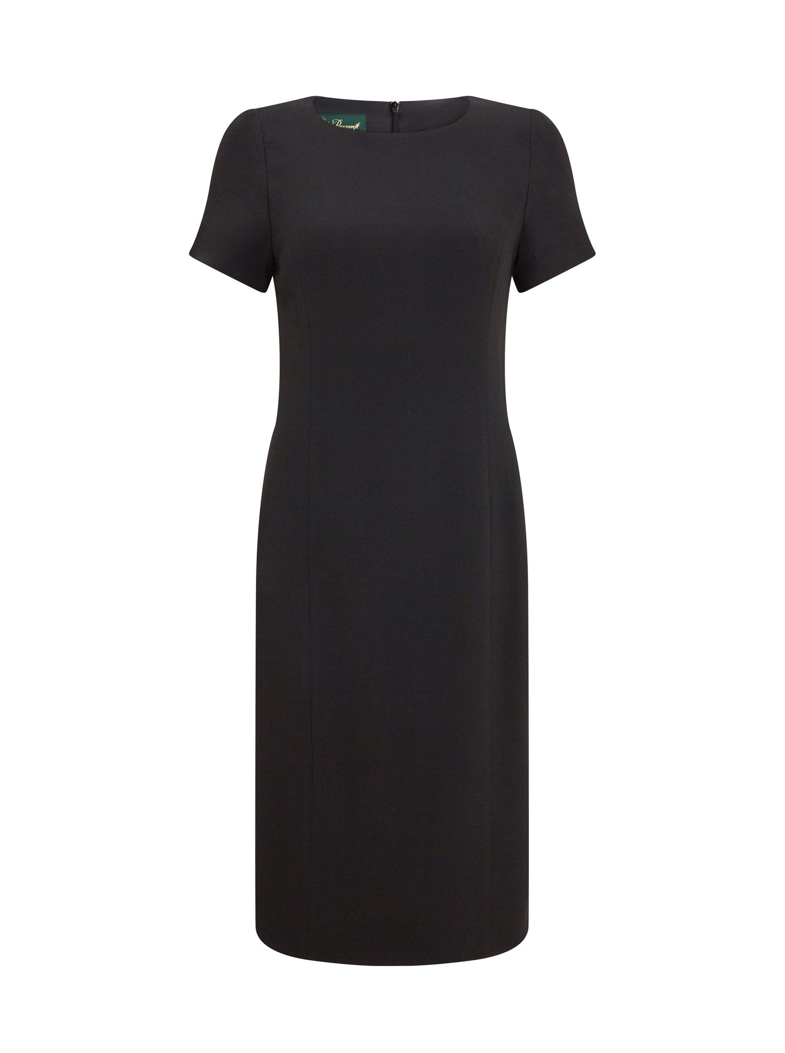 EDE AND RAVENSCROFT Helen Tailored Round Neck Wool Crepe Shift Dress at ...