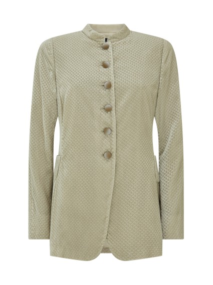 EMPORIO ARMANI Tailored Nehru Collar With Back Peplum Icon Jacket Ivory at  Ede & Ravenscroft, Madeleine Hamilton